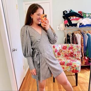 NWT RHODE Silver Shimmer Glitter Sexy Mini Dress Small